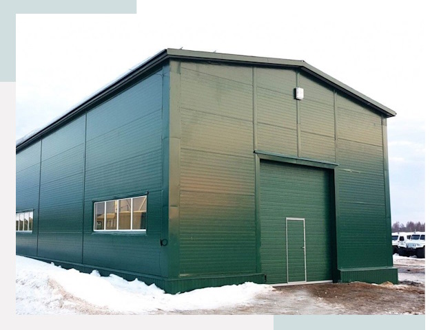 Двускатные ангары в Кстове